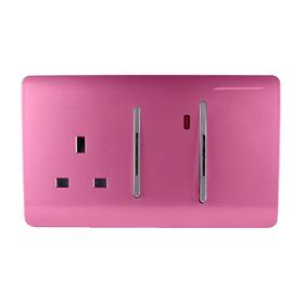 ART-WHS213PK  45A Double Pole Switch With Socket & Neon Pink